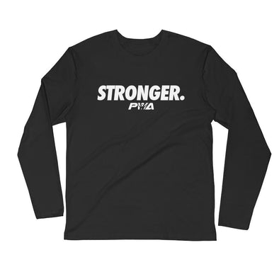 Stronger Men's Long Sleeve Fitted Crew - Power Words Apparel