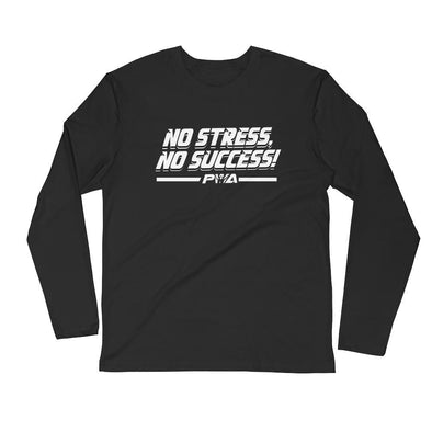 No Stress, No Success Men's Long Sleeve Fitted Crew - Power Words Apparel