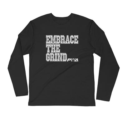 Embrace the Grind Men's Long Sleeve Fitted Crew - Power Words Apparel