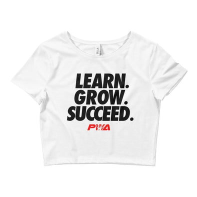 Learn Grow Succeed Crop Tee - Power Words Apparel