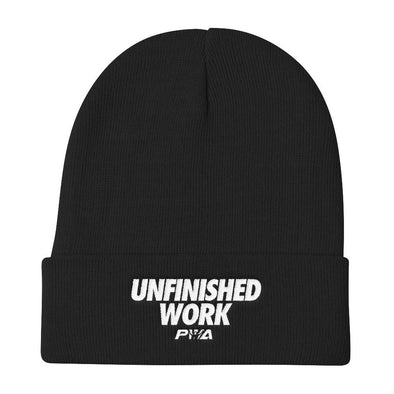 Unfinoshed Work Knit Beanie - Power Words Apparel