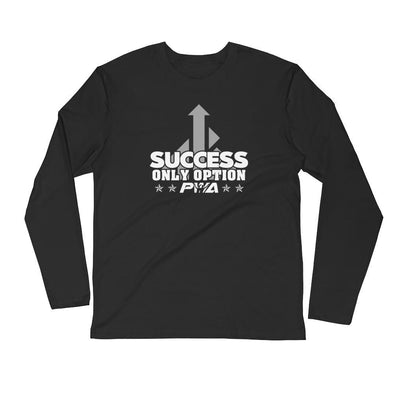 Success Only Option Men's Long Sleeve Fitted Crew - Power Words Apparel