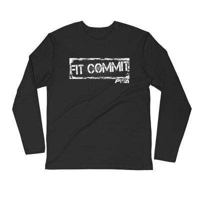 Fit Commit Men's Long Sleeve Fitted Crew - Power Words Apparel