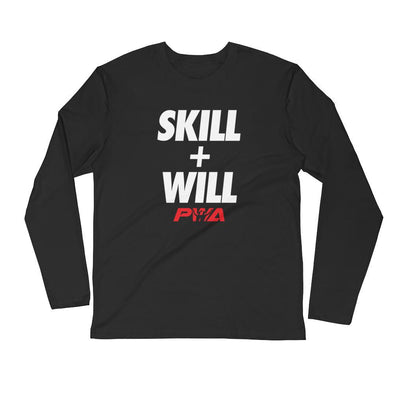Skill + Will Men's Long Sleeve Fitted Crew - Power Words Apparel