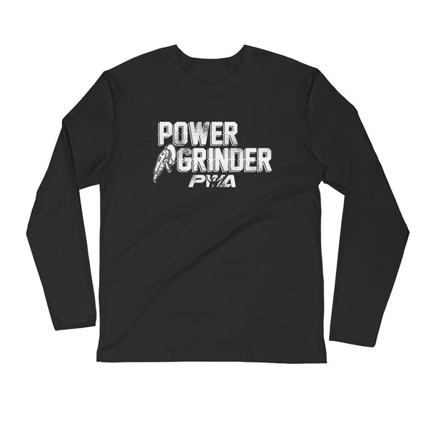 Power Grinder Men's Long Sleeve Fitted Crew - Power Words Apparel
