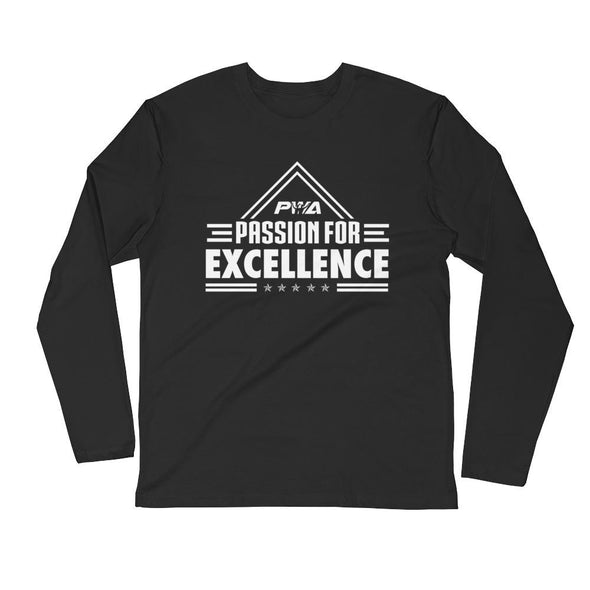 Passion for Excellence Men's Long Sleeve Fitted Crew - Power Words Apparel