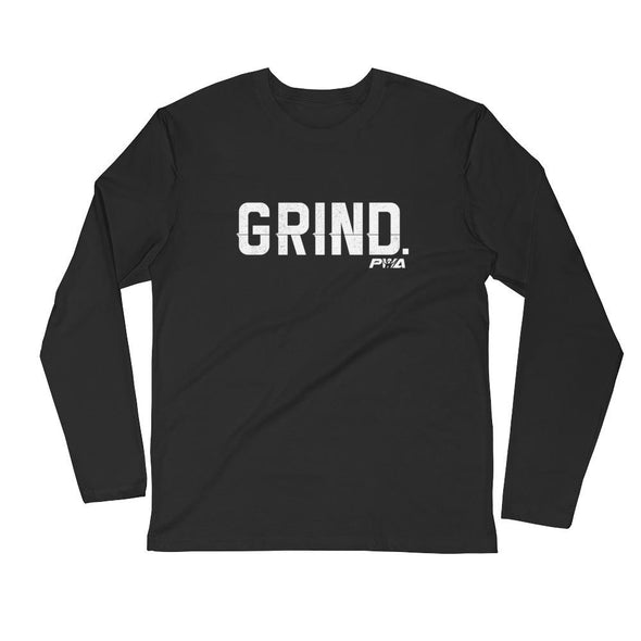Grind Men's Long Sleeve Fitted Crew - Power Words Apparel