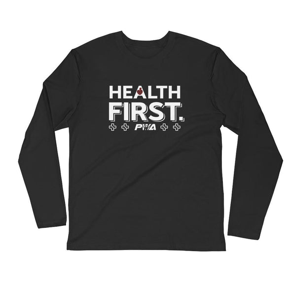 Health First Men's Long Sleeve Fitted Crew - Power Words Apparel