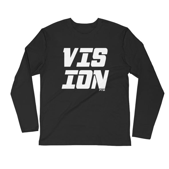 VISION Men's Long Sleeve Fitted Crew - Power Words Apparel