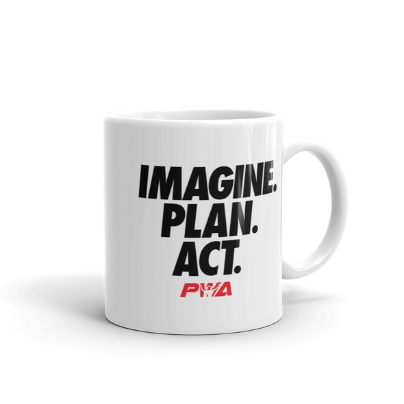 Imagine Plan Act  Mug - Power Words Apparel