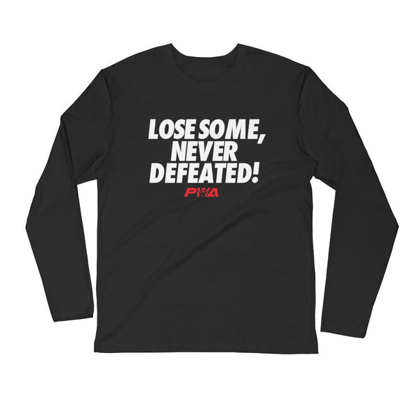 Lose Some, Never Defeated Men's Long Sleeve Fitted Crew - Power Words Apparel