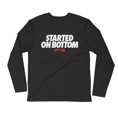 Started on Bottom Men's Long Sleeve Fitted Crew - Power Words Apparel