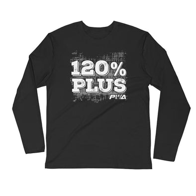 120% PLUS Men's Long Sleeve Fitted Crew - Power Words Apparel