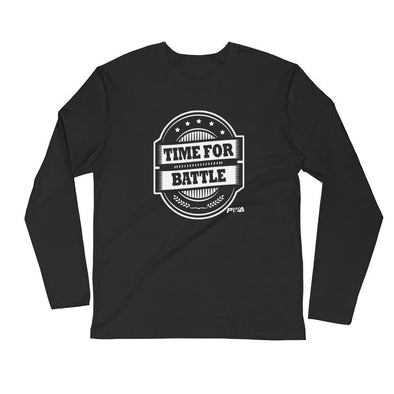 Time for Battle Men's Long Sleeve Fitted Crew - Power Words Apparel